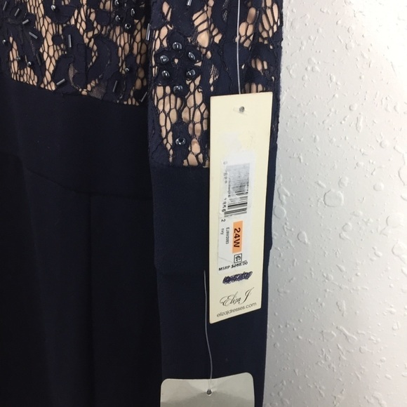 Eliza J Sleeveless Lace Bodice Trumpet Formal Gown - Picture 11 of 16